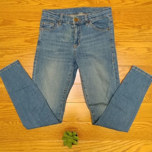 BOGO Free | Topshop Leigh high rise skinny jeans, blue, size 0 / 24 waist petite - Picture 2 of 15